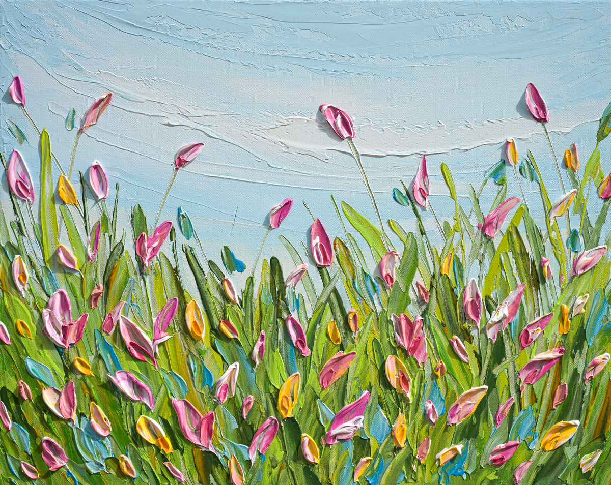 Spring Tulips, acrylics on canvas, 16