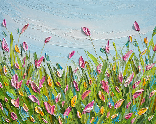 Spring Tulips, acrylics on canvas, 16"x20"