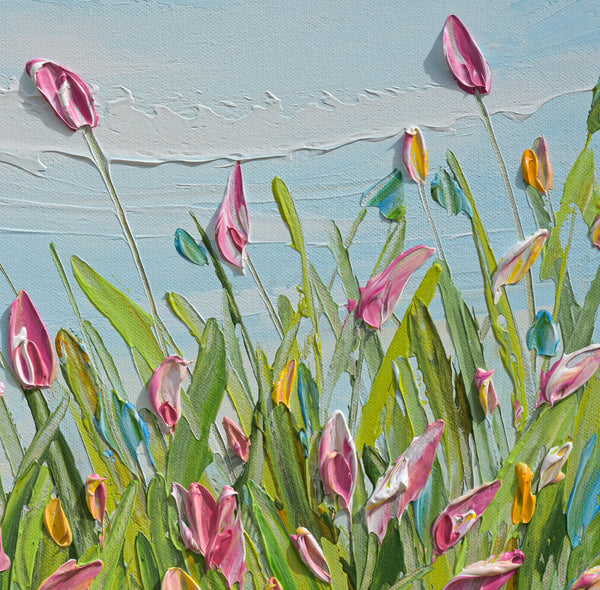 Spring Tulips, acrylics on canvas, 16"x20"