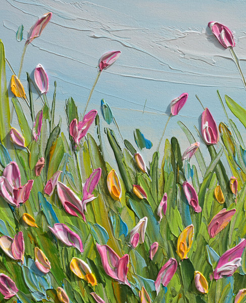 Spring Tulips, acrylics on canvas, 16"x20"