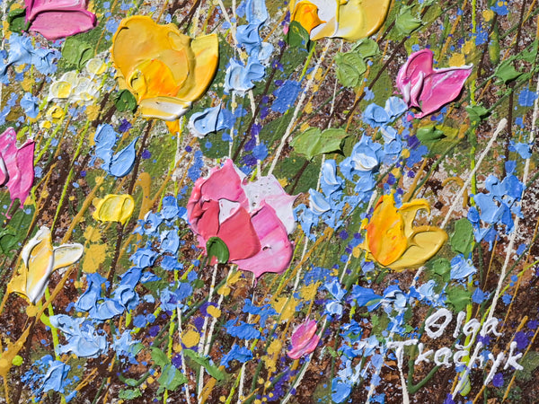 Stillness in Bloom, Acrylics on Canvas,  18"x24"