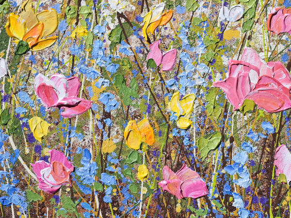 Stillness in Bloom, Acrylics on Canvas,  18"x24"