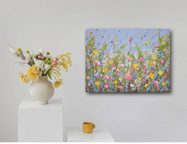 Stillness in Bloom, Acrylics on Canvas,  18"x24"