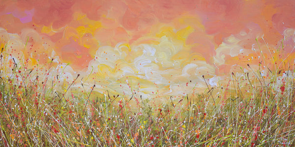 Sunset Clouds, Acrylic on Canvas, 24"x48"