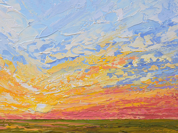 Sunset Over Marsh, Acrylics on Canvas, 16"x20"