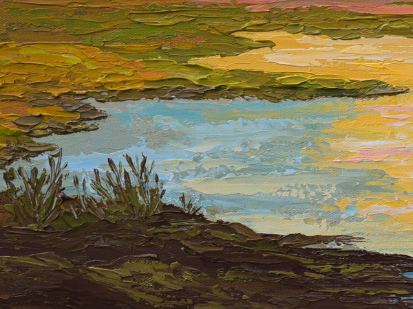 Sunset Over Marsh, Acrylics on Canvas, 16"x20"