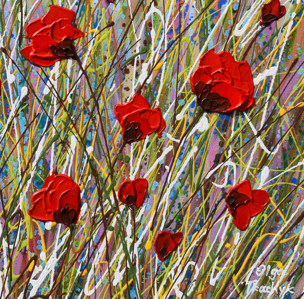 Vibrant Poppies, 24"x24"