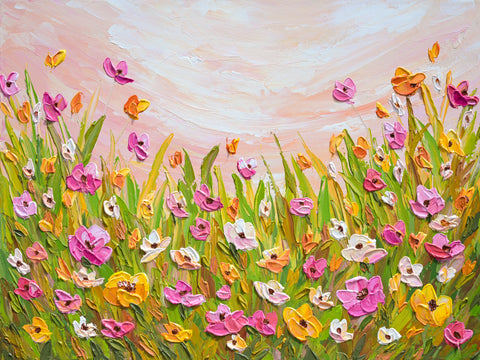 Blush Meadow Sunset, 18"x24"