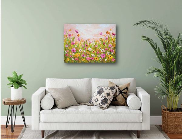 Blush Meadow Sunset, 18"x24"