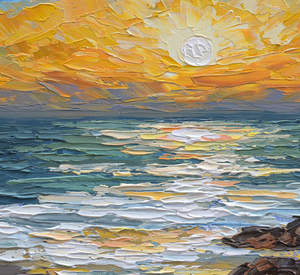 Coastal Calm, Acrylics on Canvas, 12"x12"