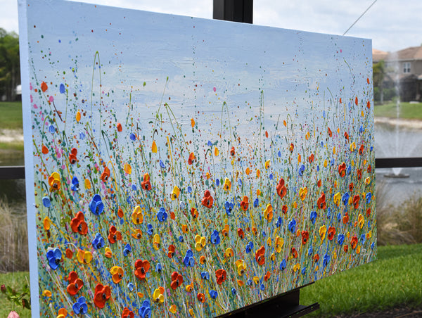 Colorful Flower Field, 24"x48'