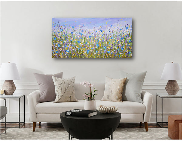 Daisy Dreams, Acrylics on Canvas, 24"x48"