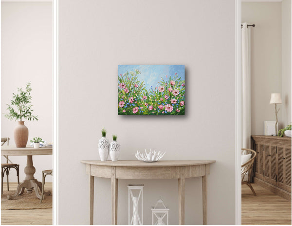 Flowers after the rain, Acrylics on Canvas, 24"x18"