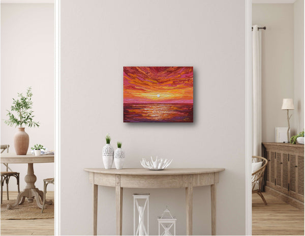 Hot Summer Sunset, 20"x16", Acrylics on Canvas