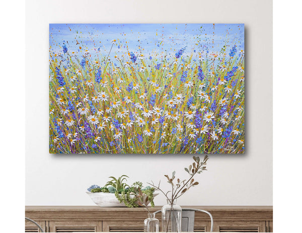 Lavender & Daisies, Acrylic on Canvas
