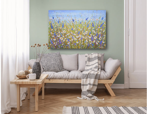 Lavender & Daisies, Acrylic on Canvas
