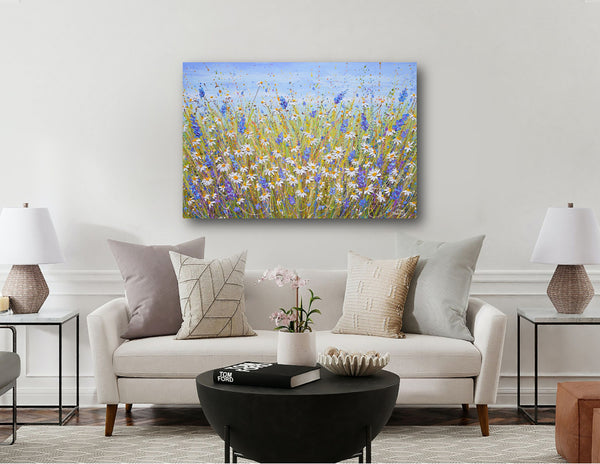 Lavender & Daisies, Acrylic on Canvas