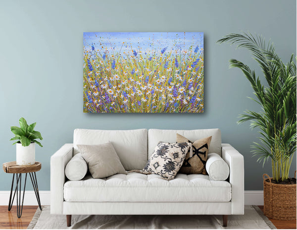 Lavender & Daisies, Acrylic on Canvas