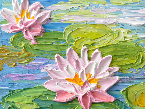 Morning Water Lilies, 12"x12"