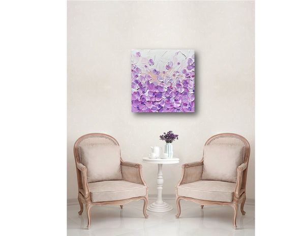 Violet Bloom, acrylic on canvas, 8"x8"