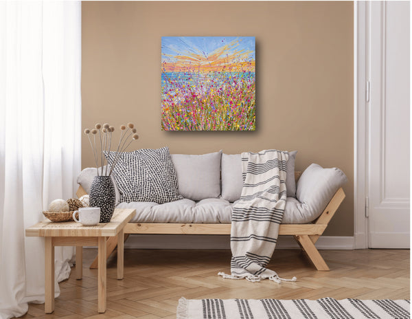 Seaside Bloom, Acrylics on Canvas, 24"x24"