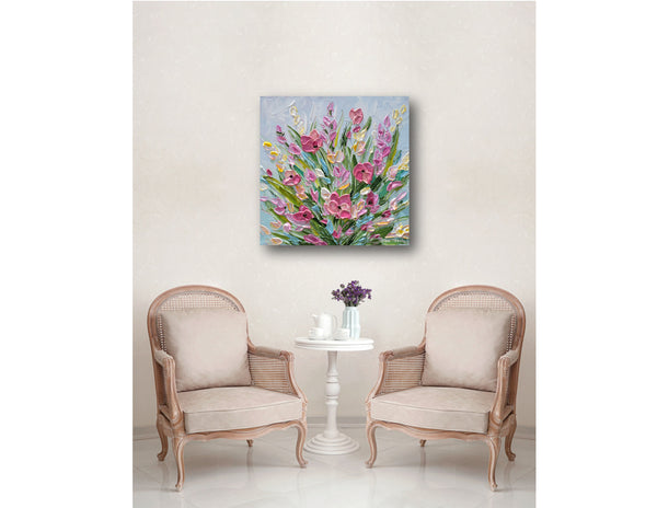 Spring Bouquet, Acrylics on Canvas, 12"x12"