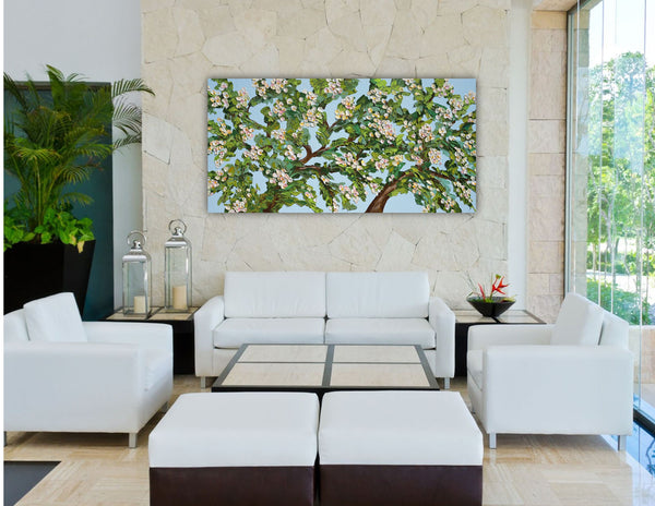 Spring Glow, Acrylics on Canvas, 24"x48"