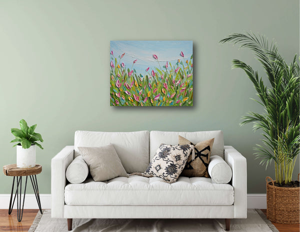 Spring Tulips, acrylics on canvas, 16"x20"
