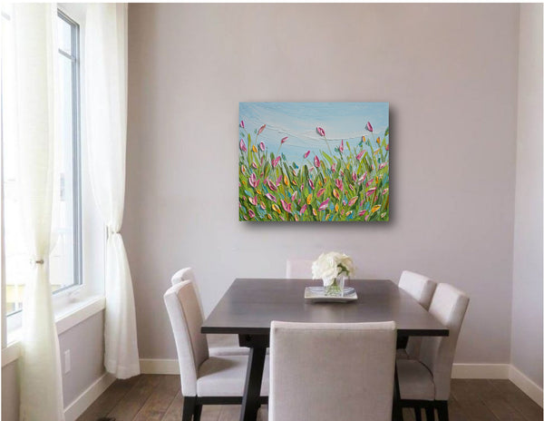 Spring Tulips, acrylics on canvas, 16"x20"