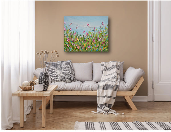 Spring Tulips, acrylics on canvas, 16"x20"