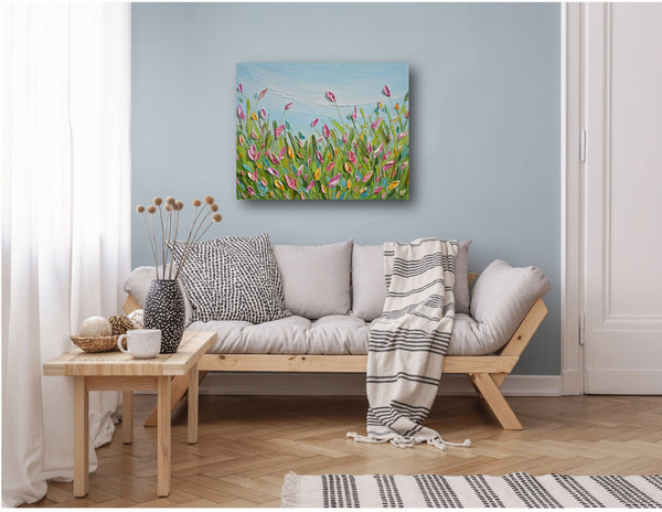 Spring Tulips, acrylics on canvas, 16"x20"
