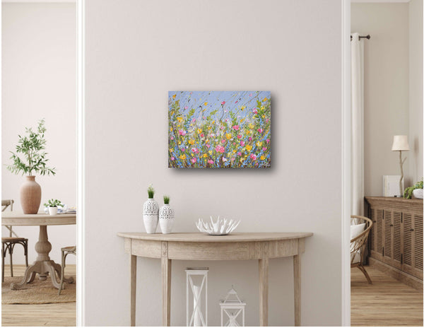 Stillness in Bloom, Acrylics on Canvas,  18"x24"