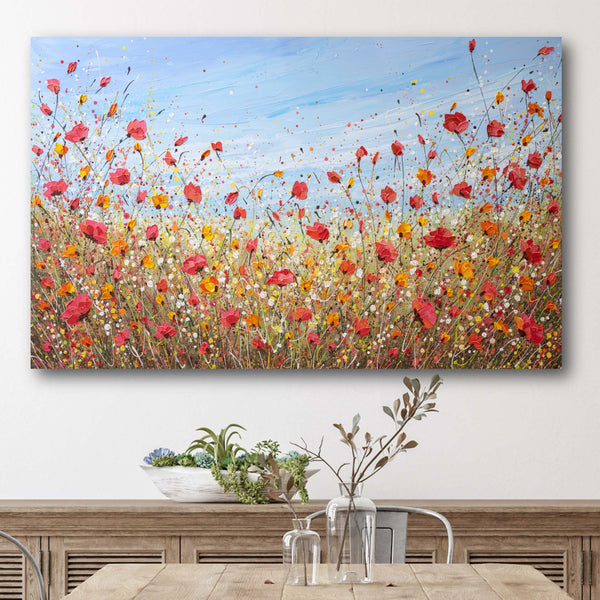 Sunlit Poppies, Acrylic on Canvas, 30"x48"