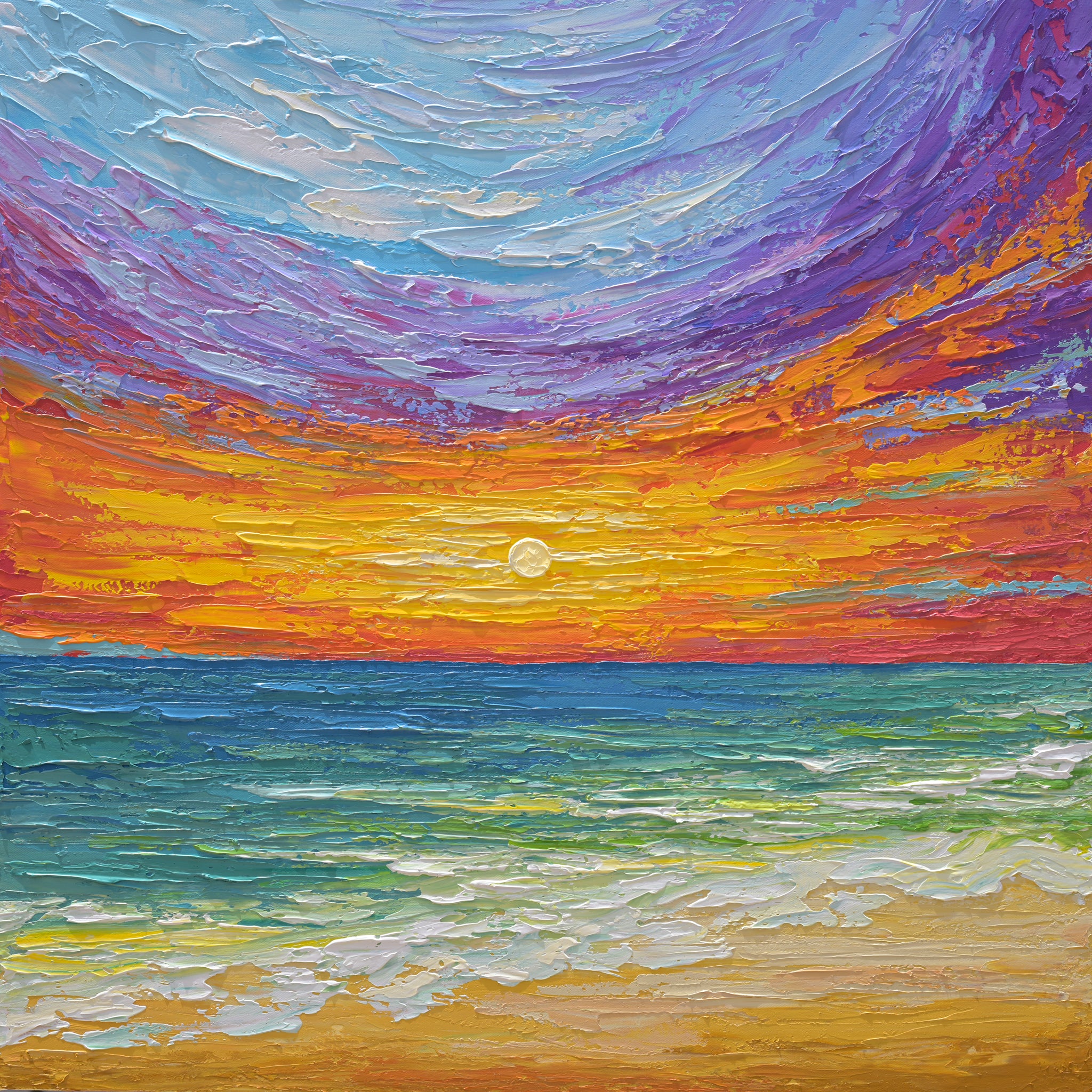Summer Sunset, Acrylics on Canvas, 30"x30"