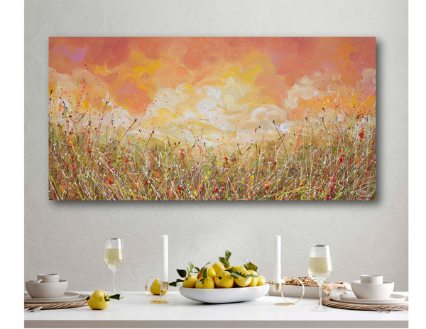 Sunset Clouds, Acrylic on Canvas, 24"x48"