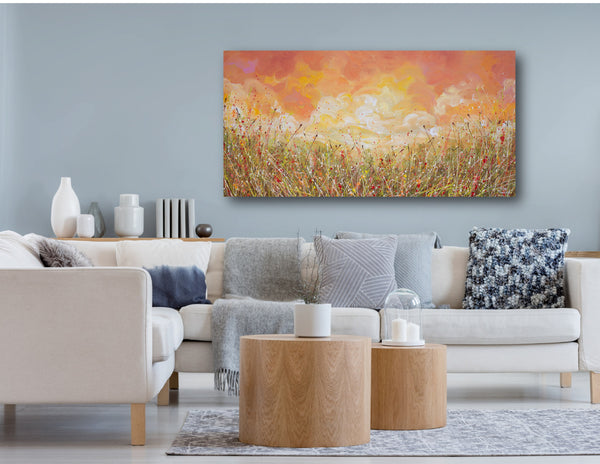 Sunset Clouds, Acrylic on Canvas, 24"x48"