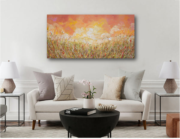 Sunset Clouds, Acrylic on Canvas, 24"x48"