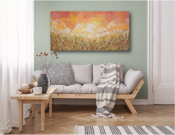 Sunset Clouds, Acrylic on Canvas, 24"x48"