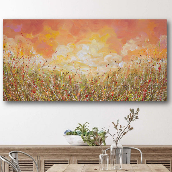 Sunset Clouds, Acrylic on Canvas, 24"x48"
