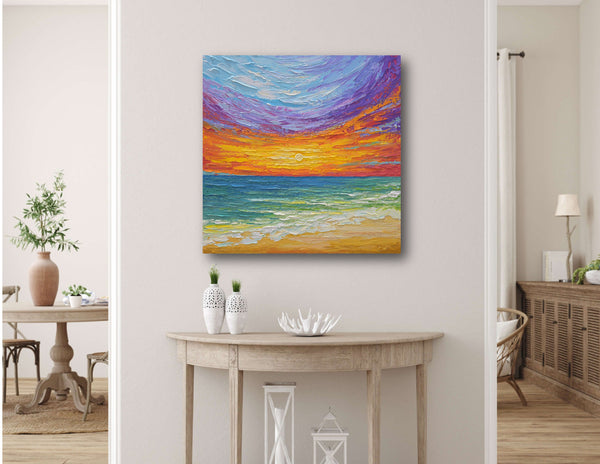 Summer Sunset, Acrylics on Canvas, 30"x30"