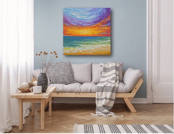 Summer Sunset, Acrylics on Canvas, 30"x30"