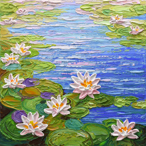 Water Lilies Pond, 12"x12"