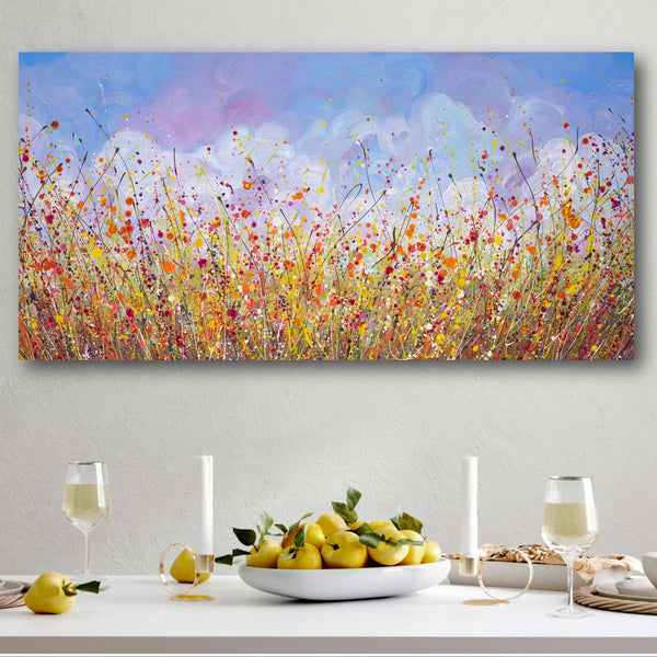 Wildflower Splash, Acrylics on Canvas, 24"x48"