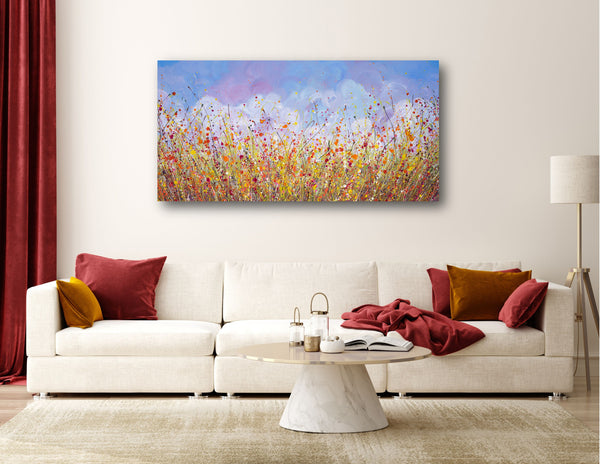 Wildflower Splash, Acrylics on Canvas, 24"x48"
