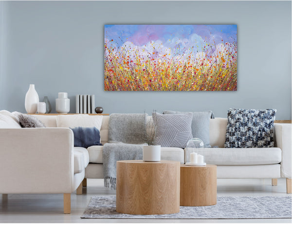 Wildflower Splash, Acrylics on Canvas, 24"x48"