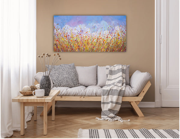Wildflower Splash, Acrylics on Canvas, 24"x48"