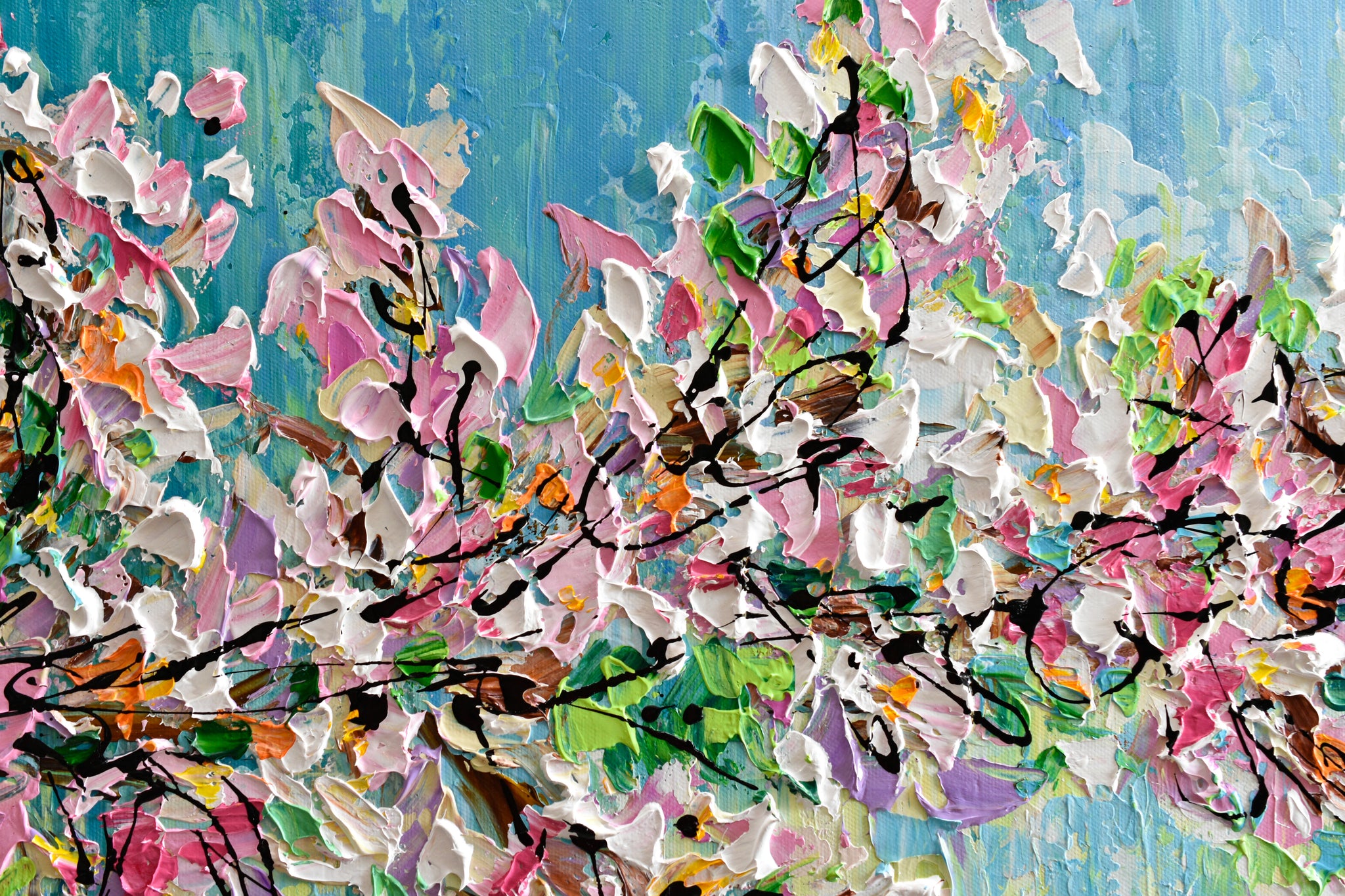 アート★美人画★キャンパス画★オリエンタル★縦700mm横500mm★used Cherry Blossom Painting on canvas, Textured Acrylic Wall Art, 24