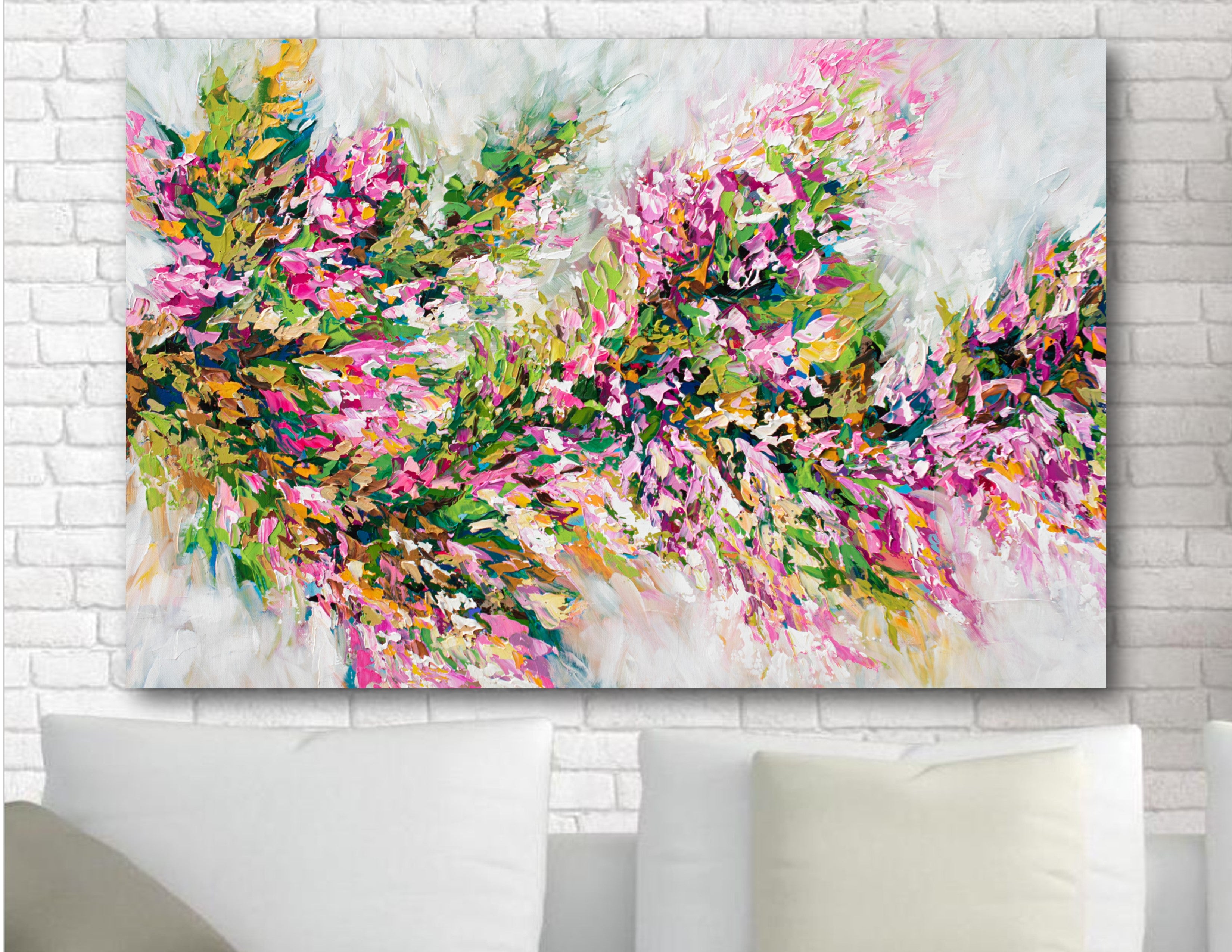 アート・デザイン・音楽 Painting acrylic on canvas A4 Designart ' Abstract Music and Rhythm ' Abstract Framed