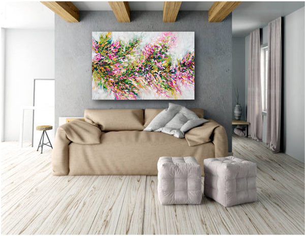 Cherry Blossom Branch, Acrylic on Canvas, 24"x36"