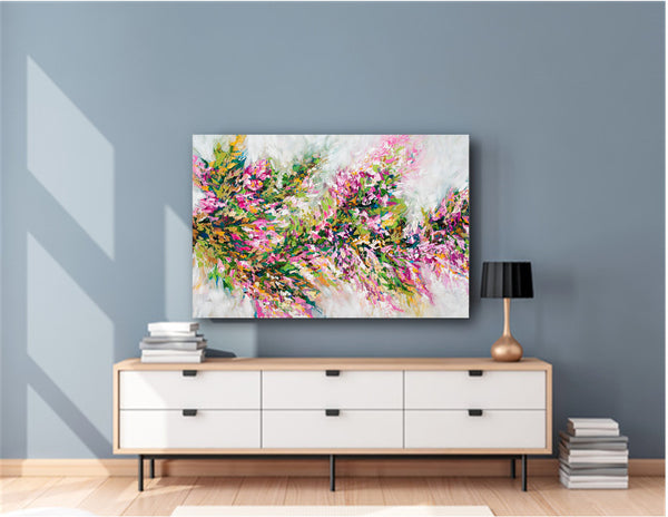 Cherry Blossom Branch, Acrylic on Canvas, 24"x36"